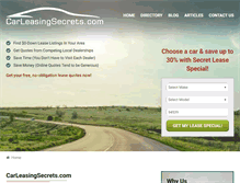 Tablet Screenshot of carleasingsecrets.com